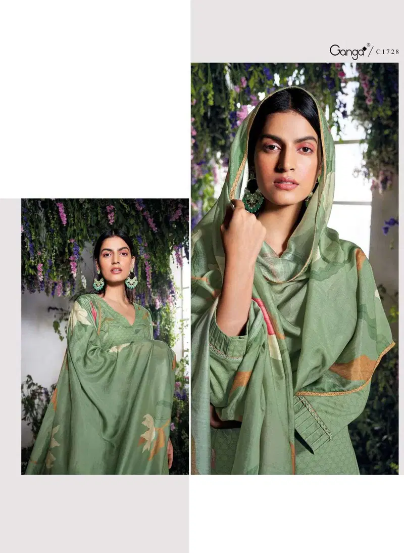 Eraya By Ganga Embroidery Printed Cotton Dress Material Wholesale Shop In Surat